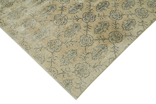 Vintage Bej Eskitme Yün Pamuk El Dokuma Halısı 216x302 Agacan