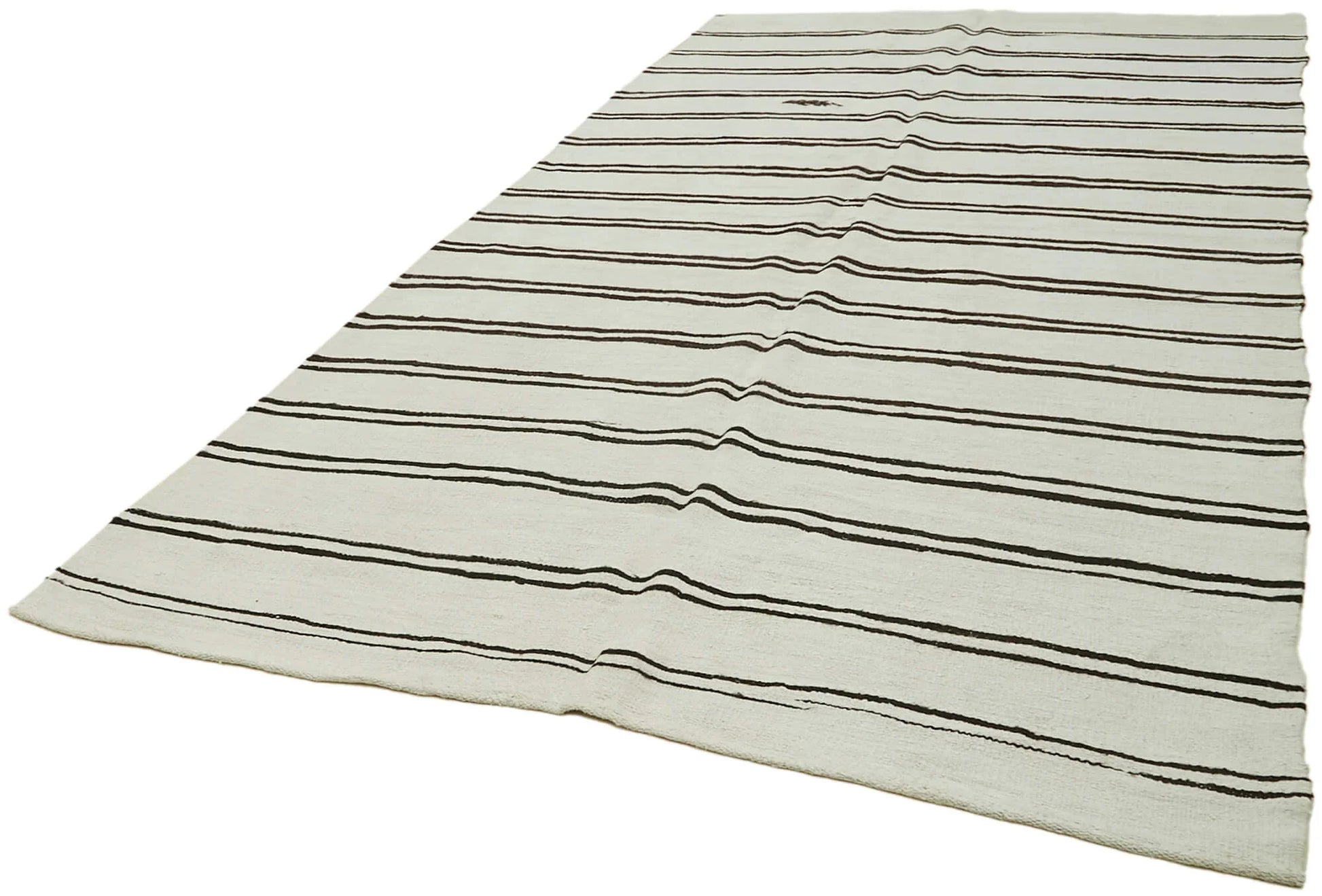 Kendir Beyaz Geometrik Hemp El Dokuma Halısı 208x412 Agacan