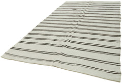 Kendir Beyaz Geometrik Hemp El Dokuma Halısı 208x412 Agacan