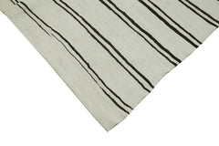 Kendir Beyaz Geometrik Hemp El Dokuma Halısı 208x412 Agacan