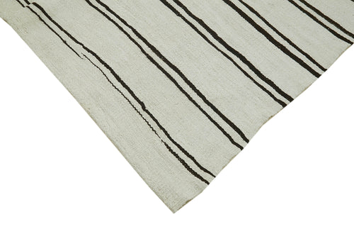 Kendir Beyaz Geometrik Hemp El Dokuma Halısı 208x412 Agacan