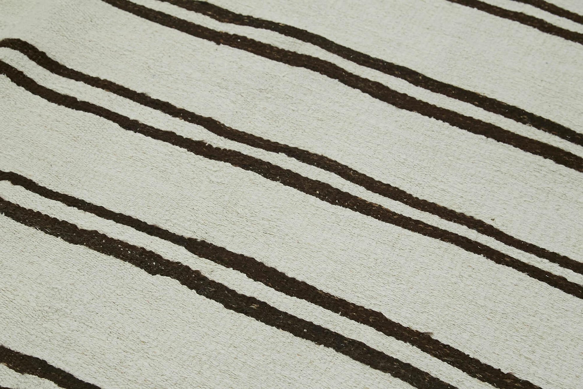 Kendir Beyaz Geometrik Hemp El Dokuma Halısı 208x412 Agacan