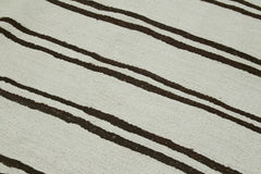 Kendir Beyaz Geometrik Hemp El Dokuma Halısı 208x412 Agacan