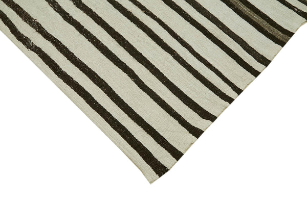 Kendir Beyaz Geometrik Hemp El Dokuma Halısı 220x373 Agacan