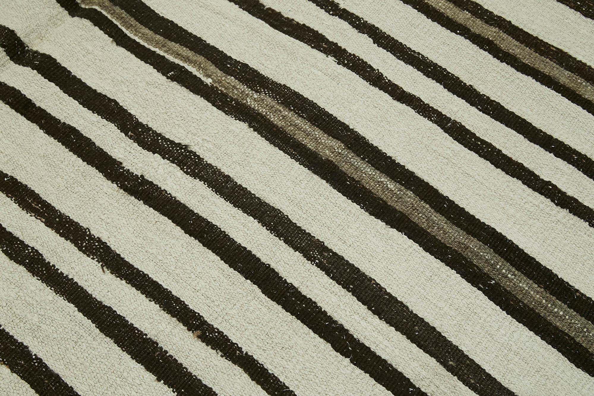 Kendir Beyaz Geometrik Hemp El Dokuma Halısı 220x373 Agacan