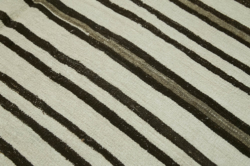 Kendir Beyaz Geometrik Hemp El Dokuma Halısı 220x373 Agacan