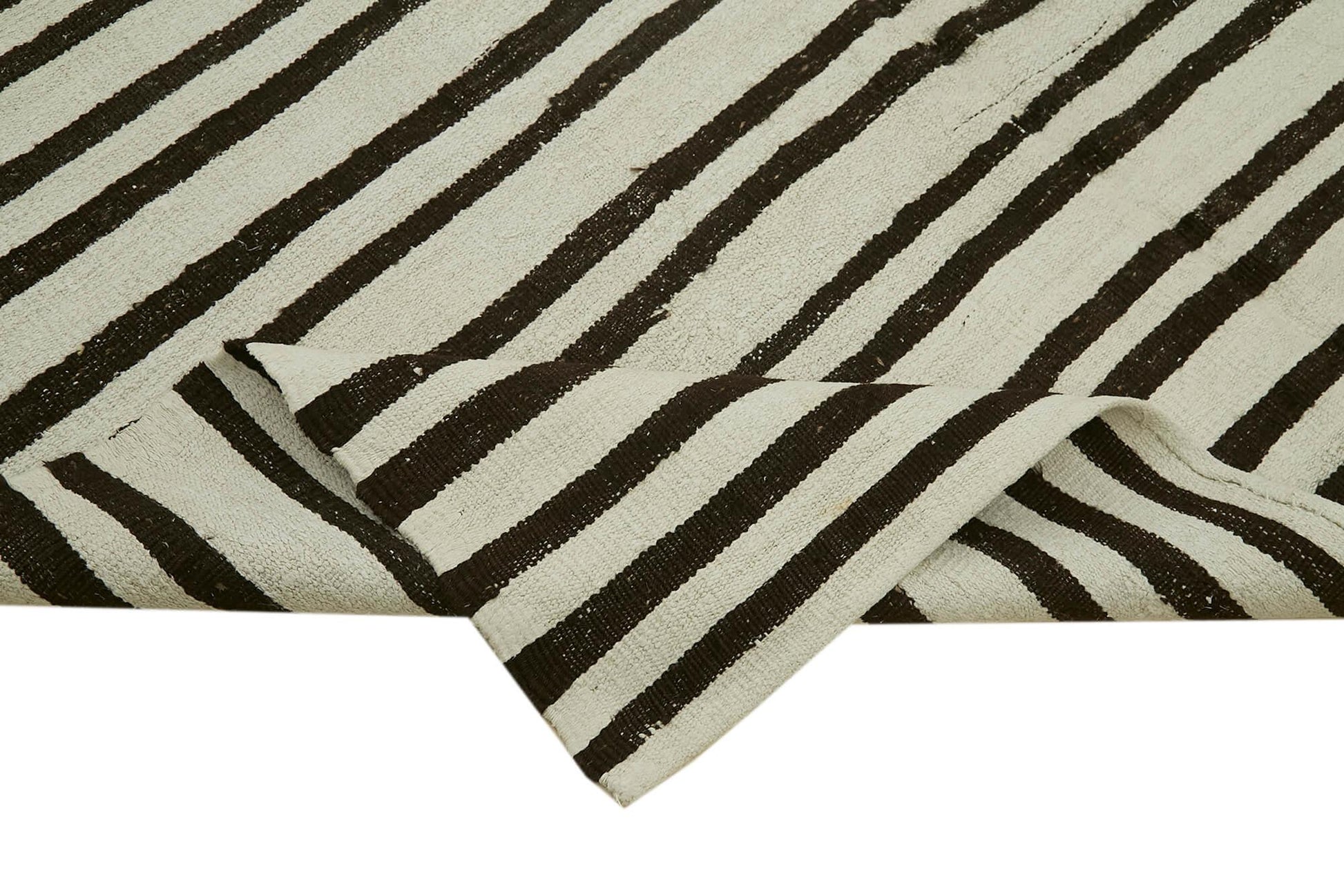 Kendir Beyaz Geometrik Hemp El Dokuma Halısı 220x373 Agacan