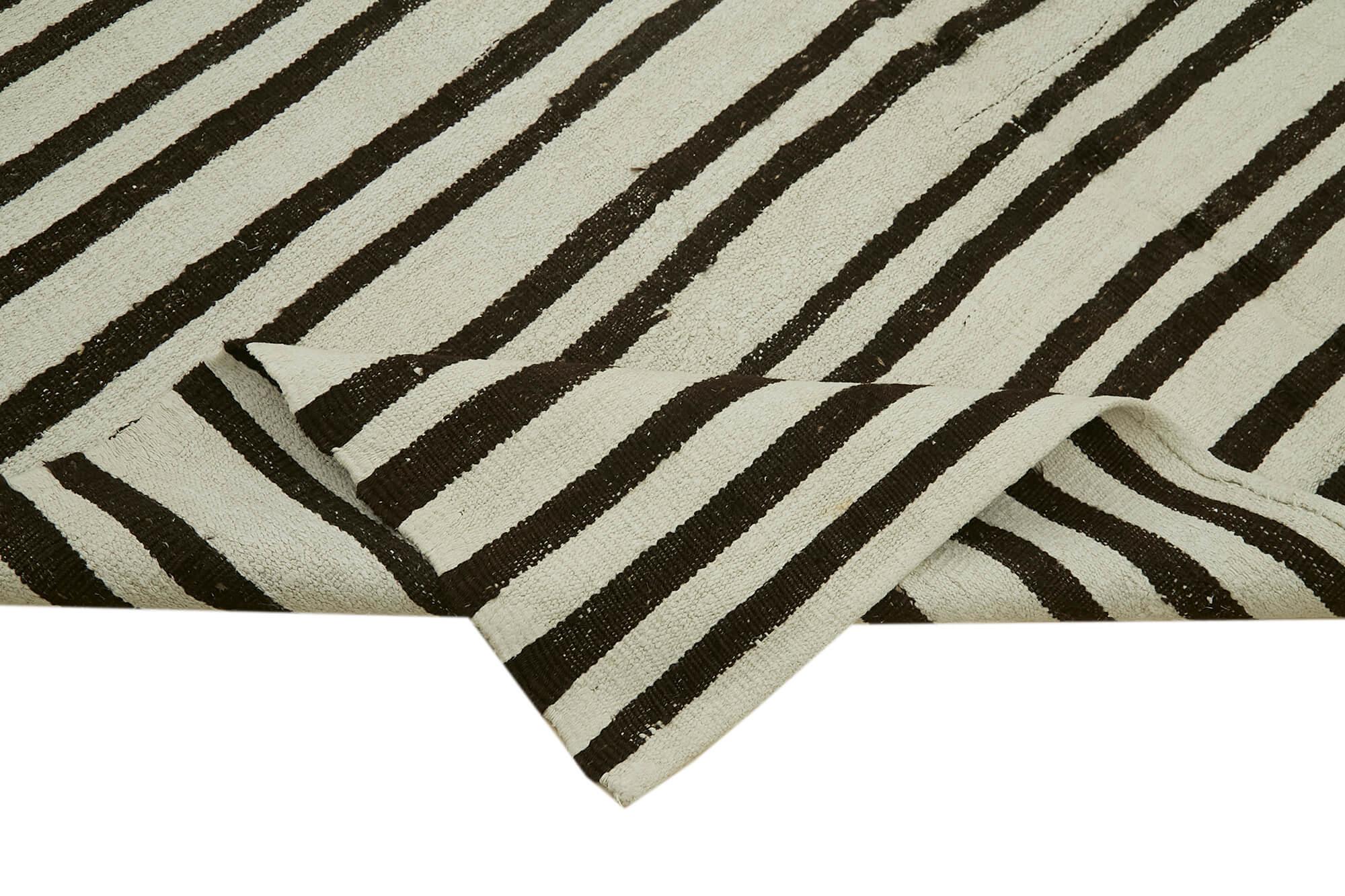 Kendir Beyaz Geometrik Hemp El Dokuma Halısı 220x373 Agacan