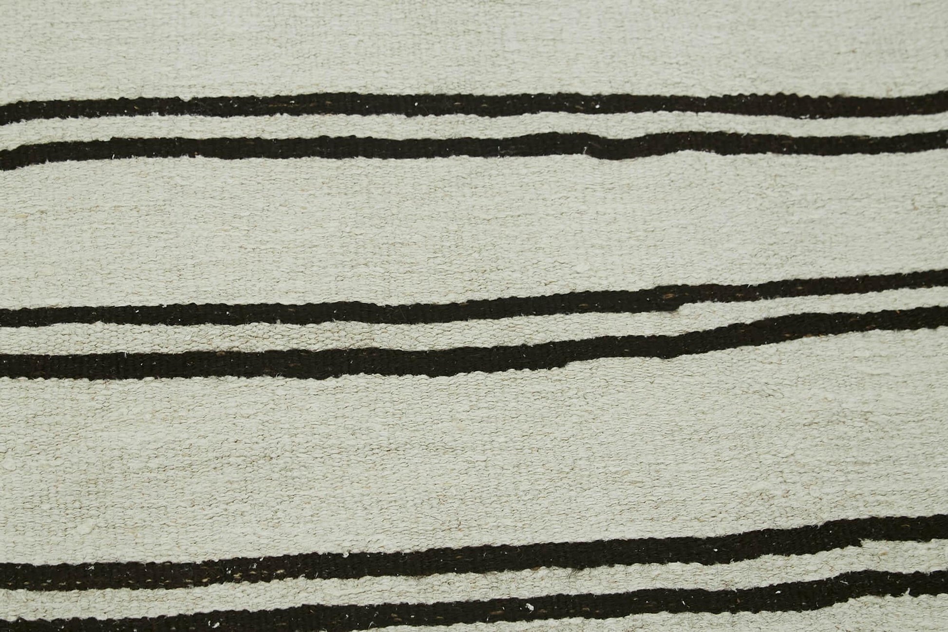 Kendir Beyaz Geometrik Hemp El Dokuma Halısı 210x392 Agacan