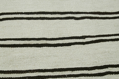 Kendir Beyaz Geometrik Hemp El Dokuma Halısı 210x392 Agacan