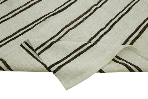 Kendir Beyaz Geometrik Hemp El Dokuma Halısı 210x392 Agacan