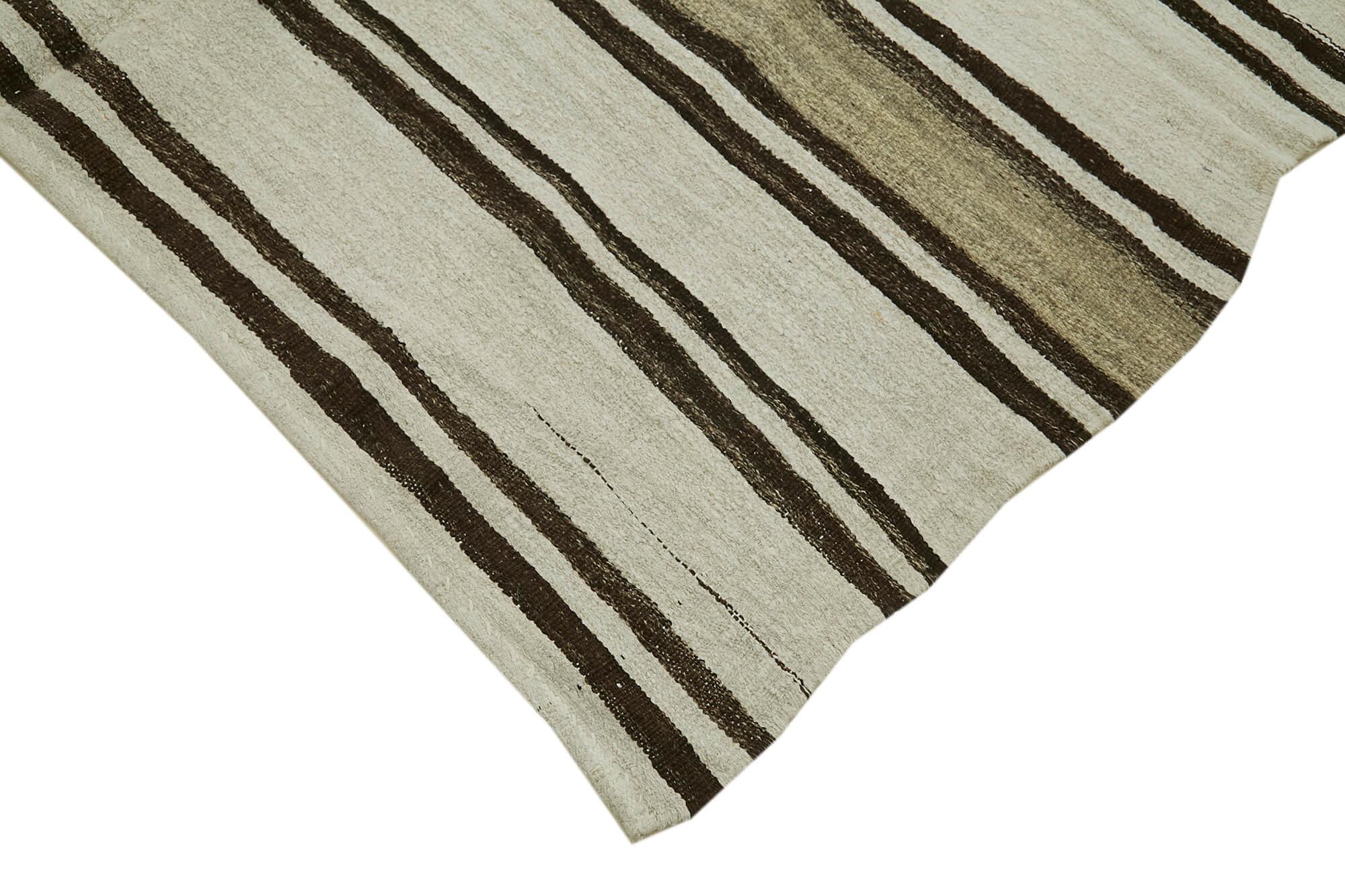 Kendir Bej Geometrik Hemp El Dokuma Halısı 188x440 Agacan