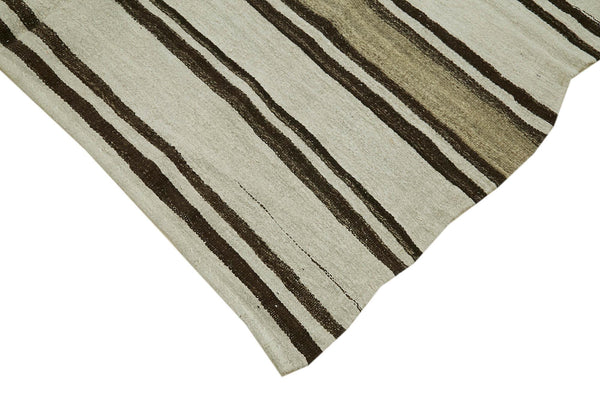 Kendir Bej Geometrik Hemp El Dokuma Halısı 188x440 Agacan