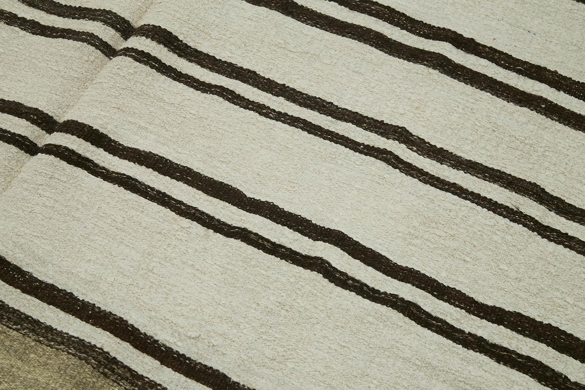 Kendir Bej Geometrik Hemp El Dokuma Halısı 188x440 Agacan