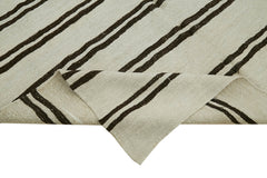 Kendir Bej Geometrik Hemp El Dokuma Halısı 188x440 Agacan