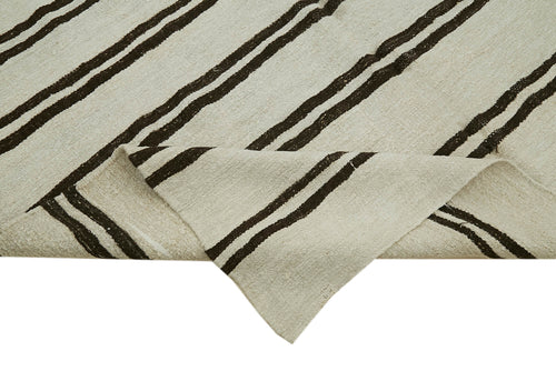 Kendir Bej Geometrik Hemp El Dokuma Halısı 188x440 Agacan