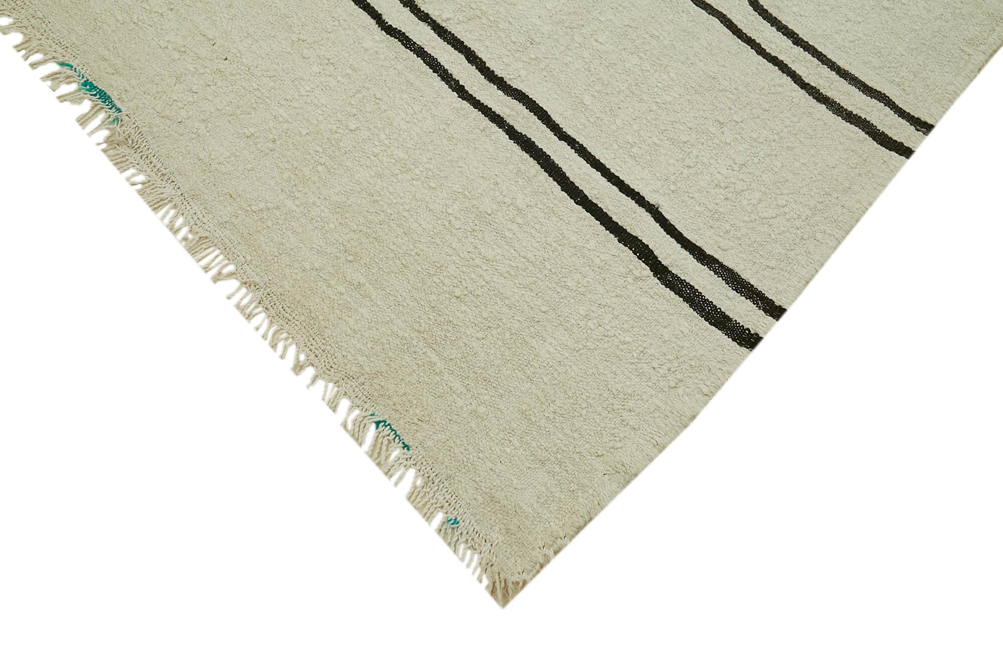 Kendir Bej Geometrik Hemp El Dokuma Halısı 200x360 Agacan