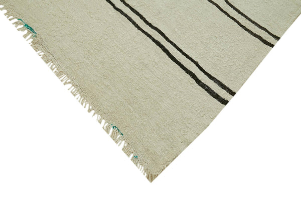 Kendir Bej Geometrik Hemp El Dokuma Halısı 200x360 Agacan