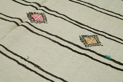 Kendir Bej Geometrik Hemp El Dokuma Halısı 200x360 Agacan