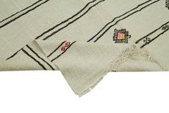 Kendir Bej Geometrik Hemp El Dokuma Halısı 200x360 Agacan