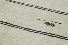 Kendir Bej Geometrik Hemp El Dokuma Halısı 188x360 Agacan