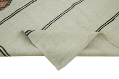 Kendir Bej Geometrik Hemp El Dokuma Halısı 188x360 Agacan