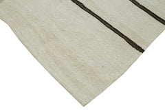 Kendir Bej Geometrik Hemp El Dokuma Halısı 178x363 Agacan