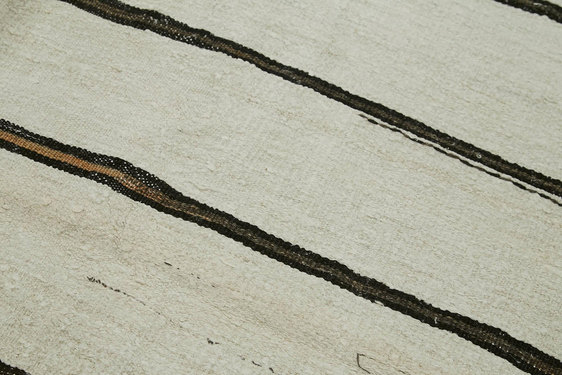 Kendir Bej Geometrik Hemp El Dokuma Halısı 178x363 Agacan