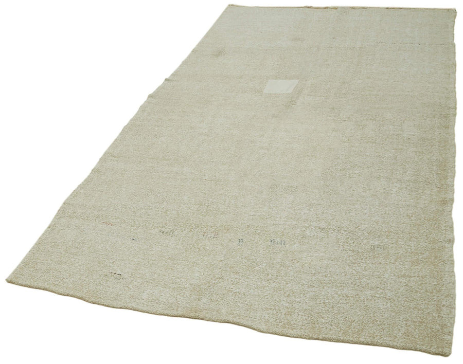 Kendir Bej Geometrik Hemp El Dokuma Halısı 155x290 Agacan