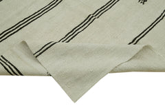 Kendir Beyaz Geometrik Hemp El Dokuma Halısı 170x354 Agacan