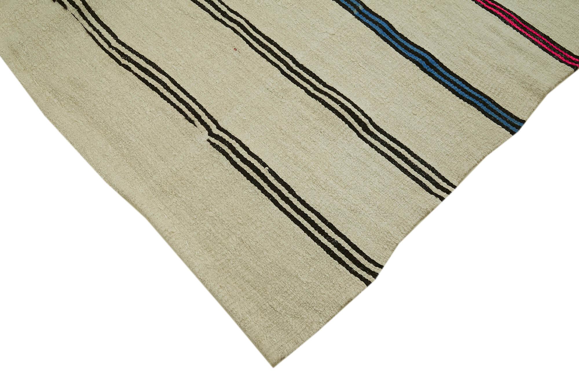 Kendir Bej Geometrik Hemp El Dokuma Halısı 195x340 Agacan