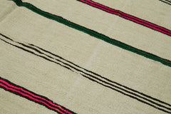 Kendir Bej Geometrik Hemp El Dokuma Halısı 195x340 Agacan