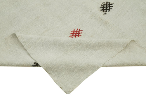 Kendir Beyaz Geometrik Hemp El Dokuma Halısı 192x315 Agacan