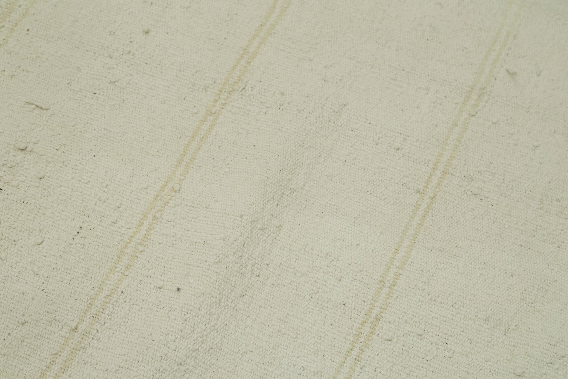 Kendir Beyaz Geometrik Hemp El Dokuma Halısı 114x280 Agacan