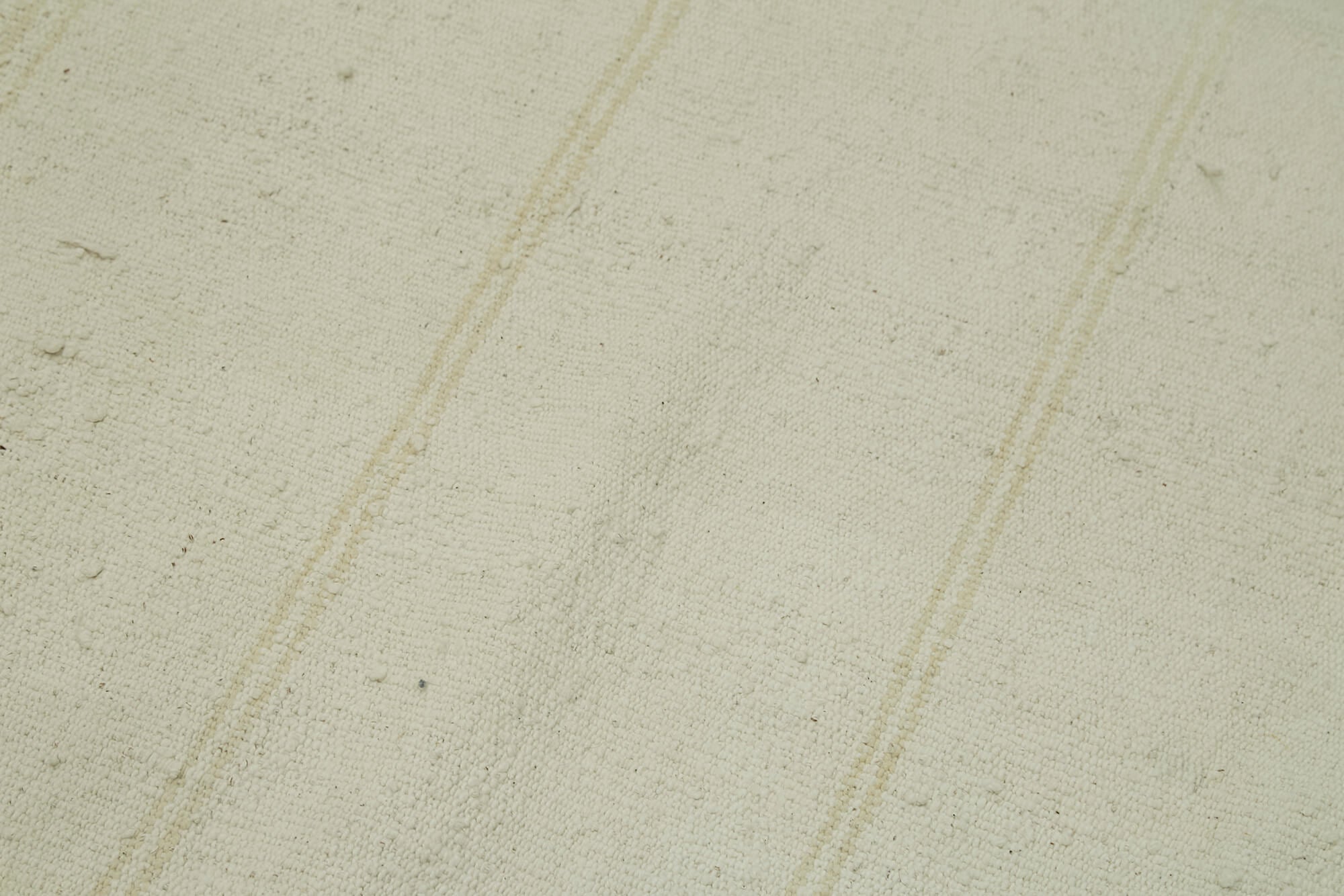 Kendir Beyaz Geometrik Hemp El Dokuma Halısı 114x280 Agacan