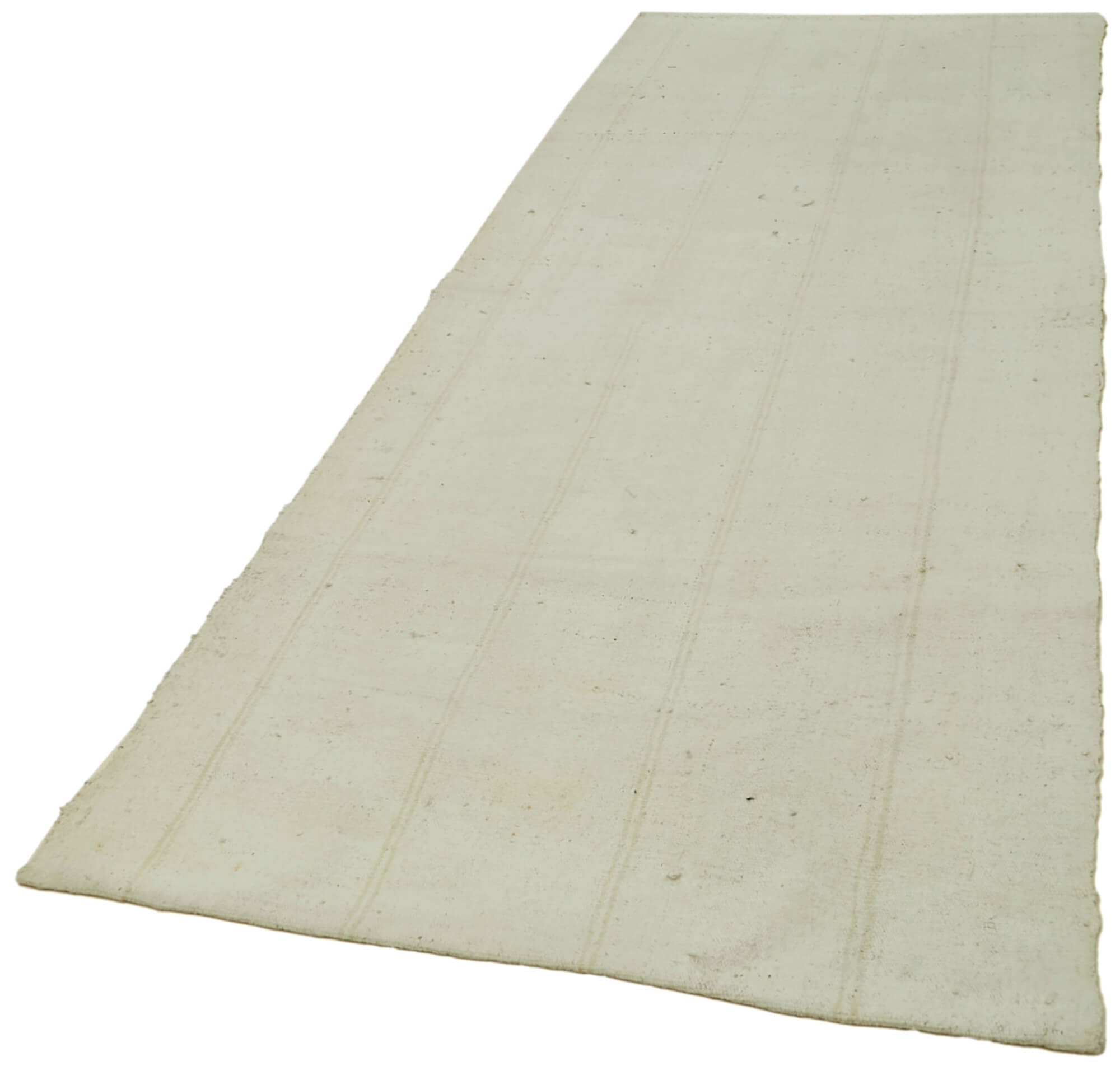 Kendir Bej Geometrik Hemp El Dokuma Halısı 114x293 Agacan