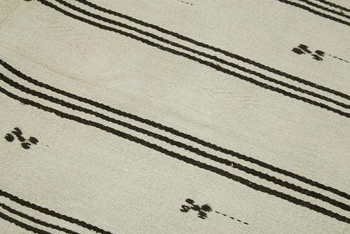 Kendir Beyaz Geometrik Hemp El Dokuma Halısı 160x315 Agacan