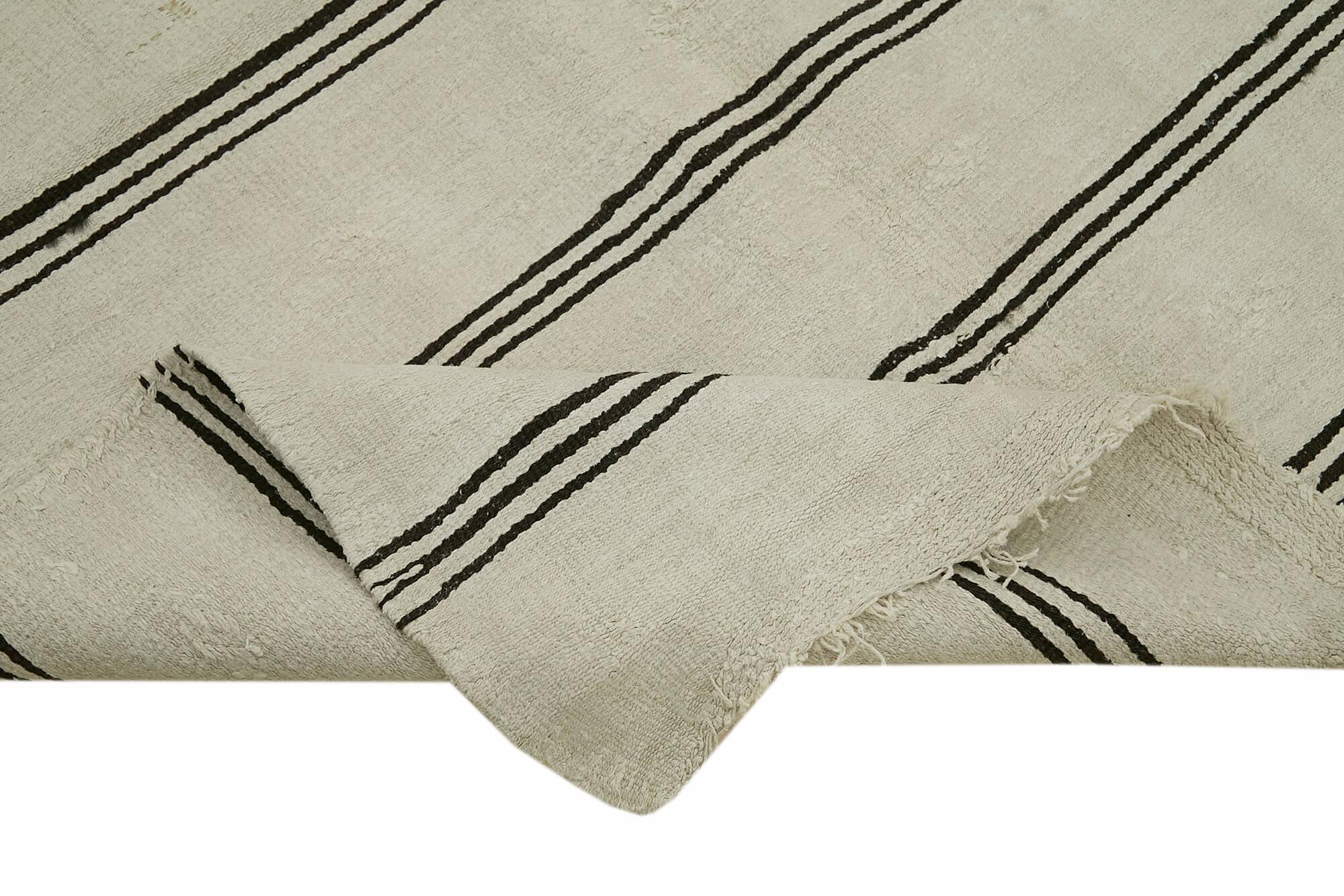 Kendir Beyaz Geometrik Hemp El Dokuma Halısı 160x315 Agacan