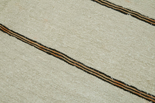 Kendir Bej Geometrik Hemp El Dokuma Halısı 190x353 Agacan