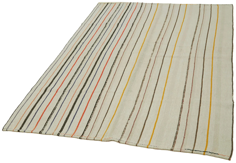 Kendir Beyaz Geometrik Hemp El Dokuma Halısı 150x214 Agacan