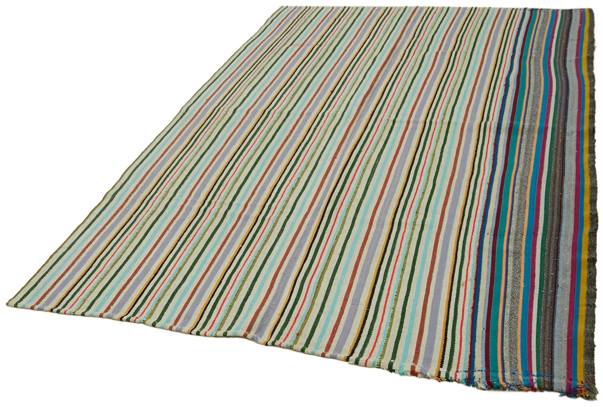 Kendir Beyaz Geometrik Hemp El Dokuma Halısı 168x253 Agacan