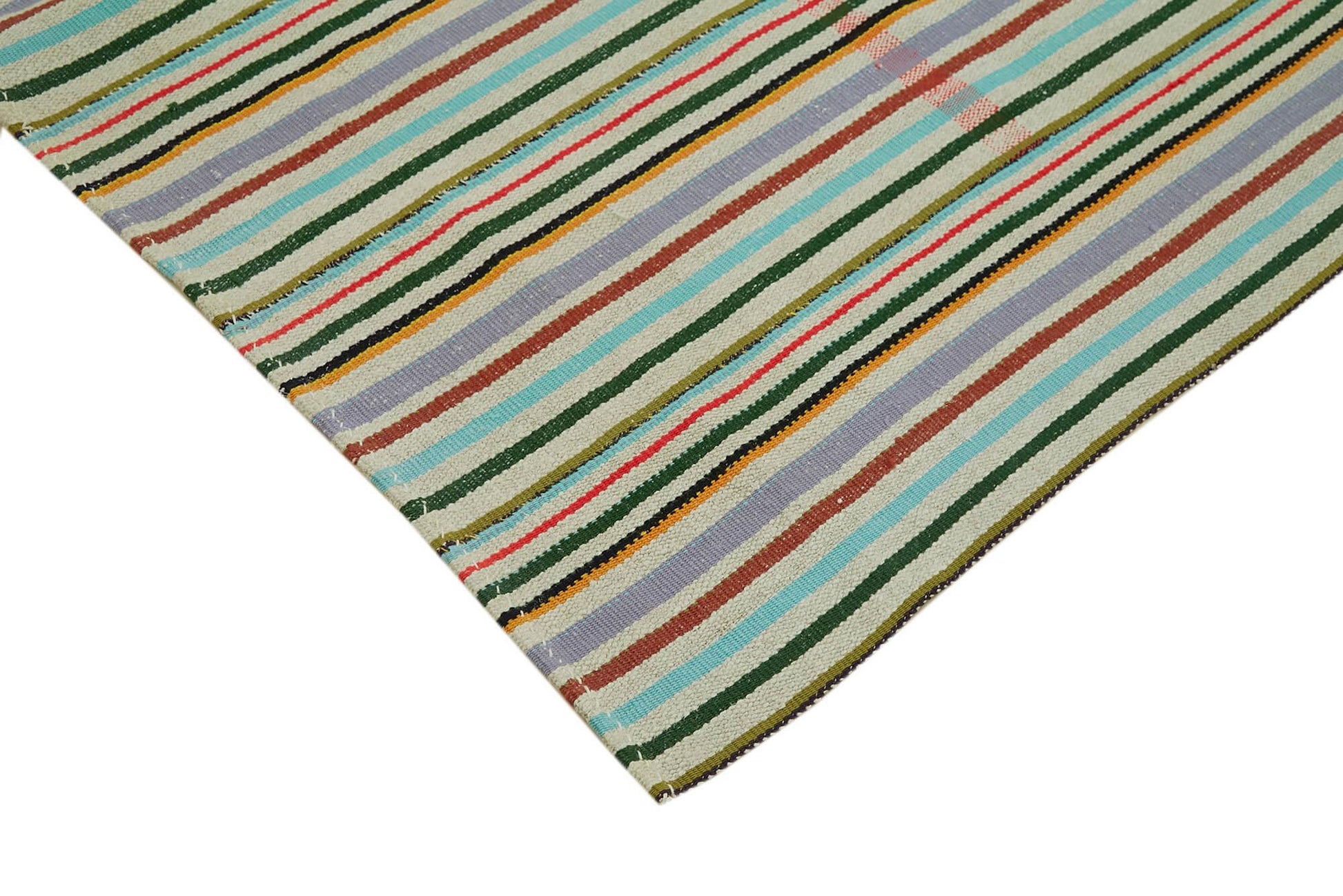 Kendir Beyaz Geometrik Hemp El Dokuma Halısı 168x253 Agacan