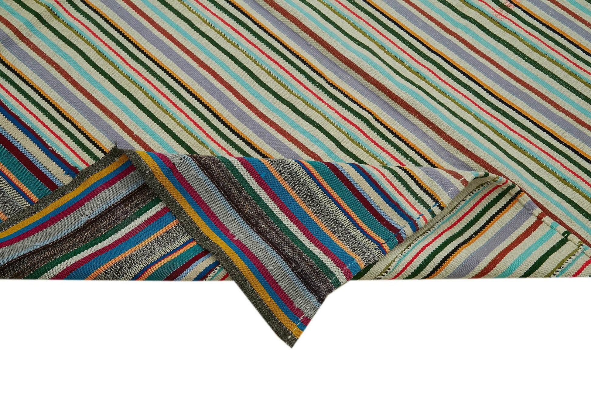 Kendir Beyaz Geometrik Hemp El Dokuma Halısı 168x253 Agacan