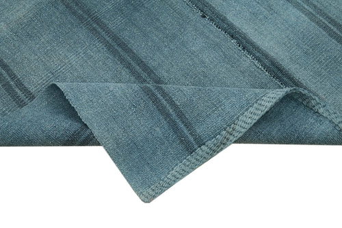 Kendir Mavi Geometrik Hemp El Dokuma Halısı 153x200 Agacan