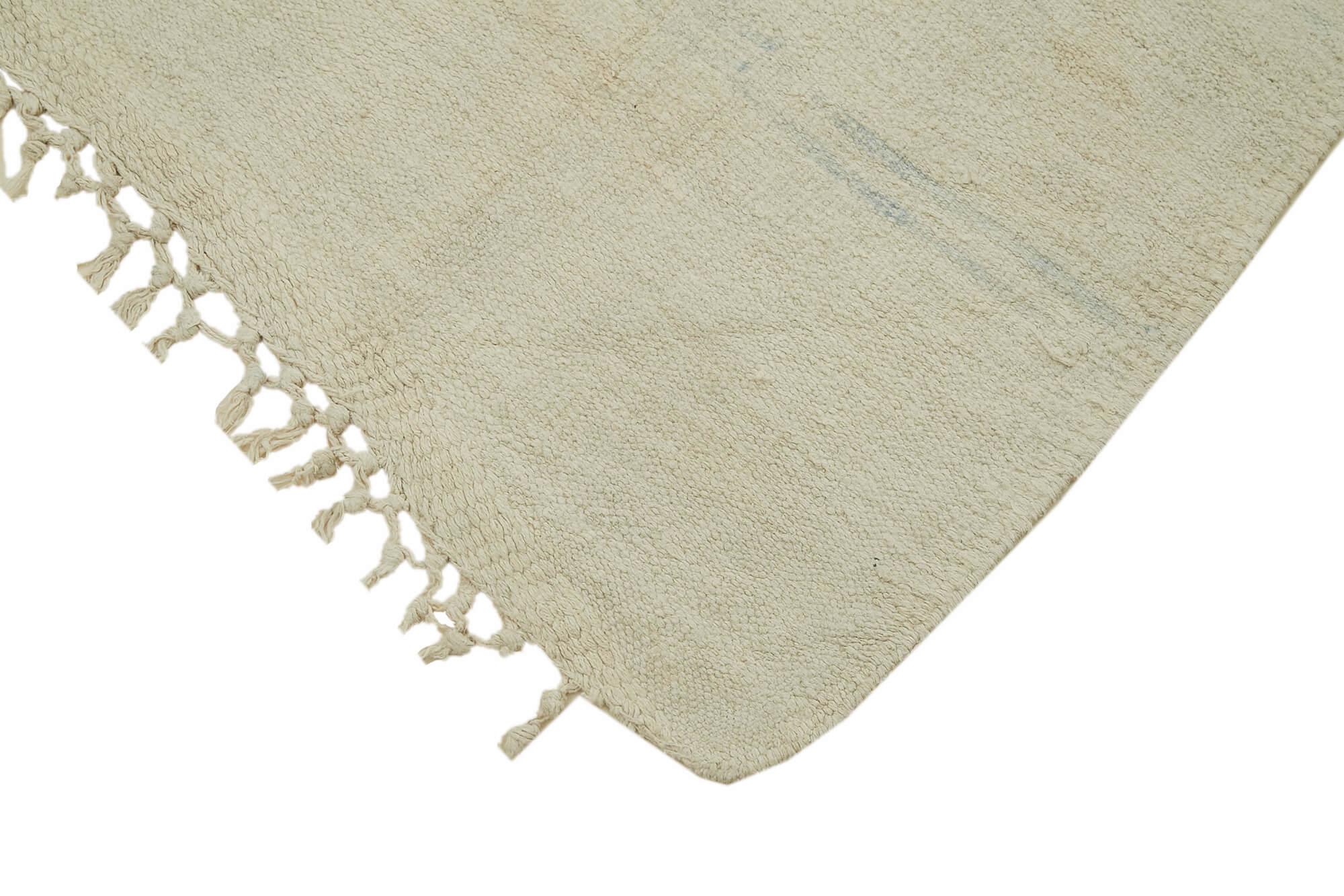 Kendir Bej Geometrik Hemp El Dokuma Halısı 155x325 Agacan