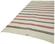 Kendir Bej Geometrik Hemp El Dokuma Halısı 167x390 Agacan