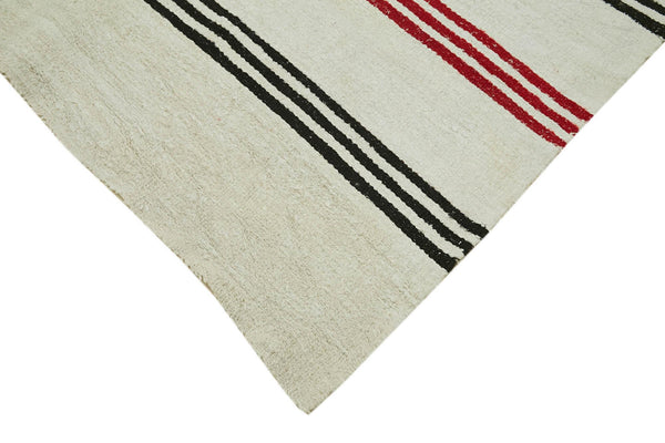 Kendir Bej Geometrik Hemp El Dokuma Halısı 167x390 Agacan