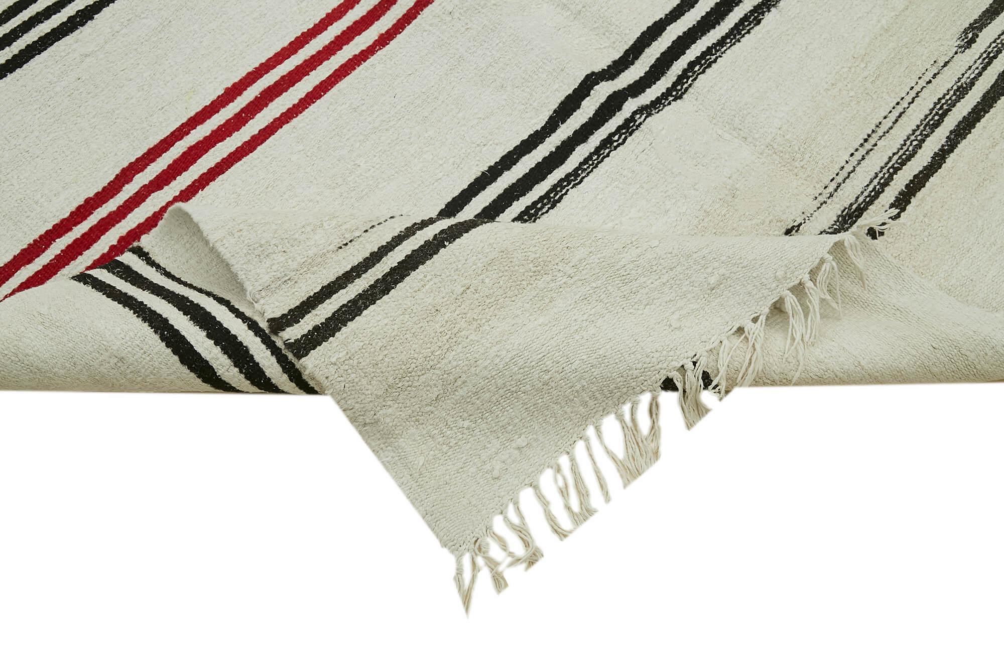 Kendir Bej Geometrik Hemp El Dokuma Halısı 167x390 Agacan