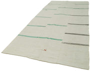 Kendir Bej Geometrik Hemp El Dokuma Halısı 166x390 Agacan