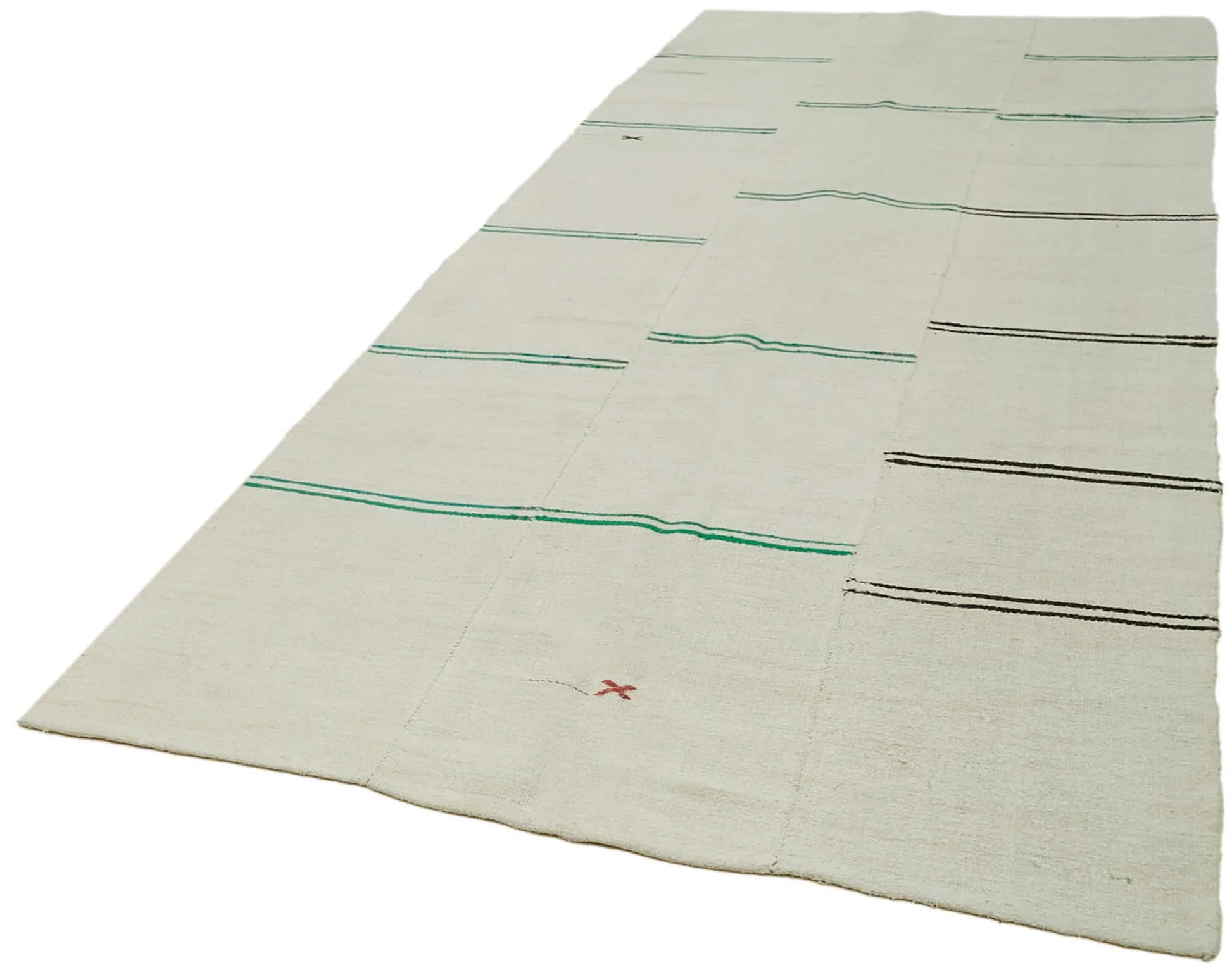 Kendir Bej Geometrik Hemp El Dokuma Halısı 166x390 Agacan